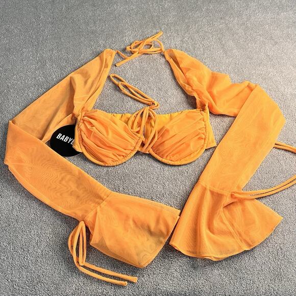 BabyBoo Fashion Tops - BabyBoo Fashion Priscilla Top- Tangerine Size M NWT Long Sleeve B201